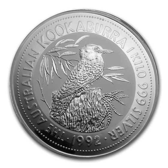 1992 Australia 1 kilo Silver Kookaburra BU 1992 Australia 1 kilo Silver Kookaburra BU